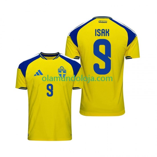 Camisola Suécia Isak 9 Homem Equipamento Primeiro 2026 Manga Curta